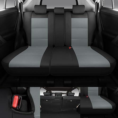 Miniatura 3 de TAPHA Juego de fundas de asiento de cuero para Toyota RAV4 2020 - 2023 XLE LE XLE Premium Base limitada transpirable y resistente al agua incluye