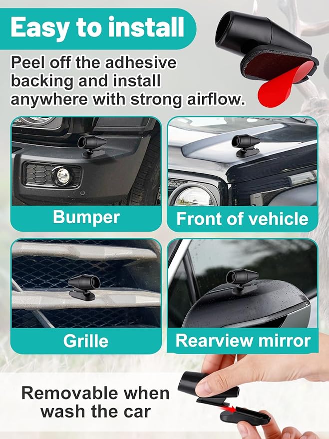 8 Silbatos Antichoque con Ciervos para Autos - Kit Seguridad Vehicular miniatura 8