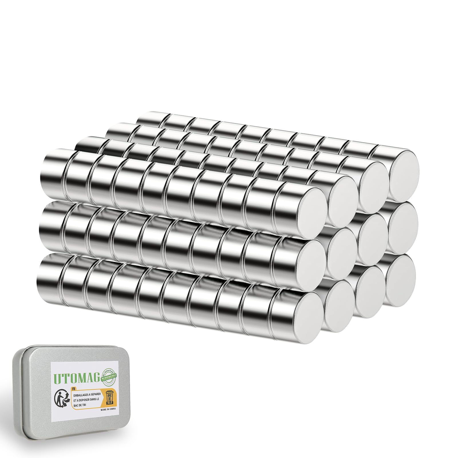 Imanes Fuertes de Neodimio de Disco - 5x3mm, 120 Piezas - Imán Redondos de Tierra RARA Potentes y Pequeños, Ideales para Refrigerador, Foto, Manualidades, Pizarras Magnéticas, Cocinas y Oficinas