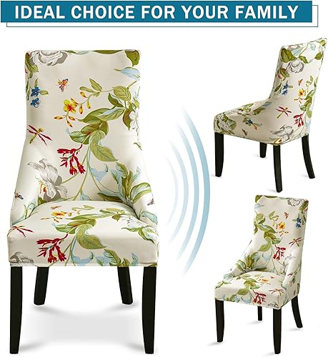 Miniatura 4 de Liykimt Funda elástica para silla lateral con respaldo de ala - Funda para silla de acento con brazo, lavable, silla de comedor tapizada con brazo