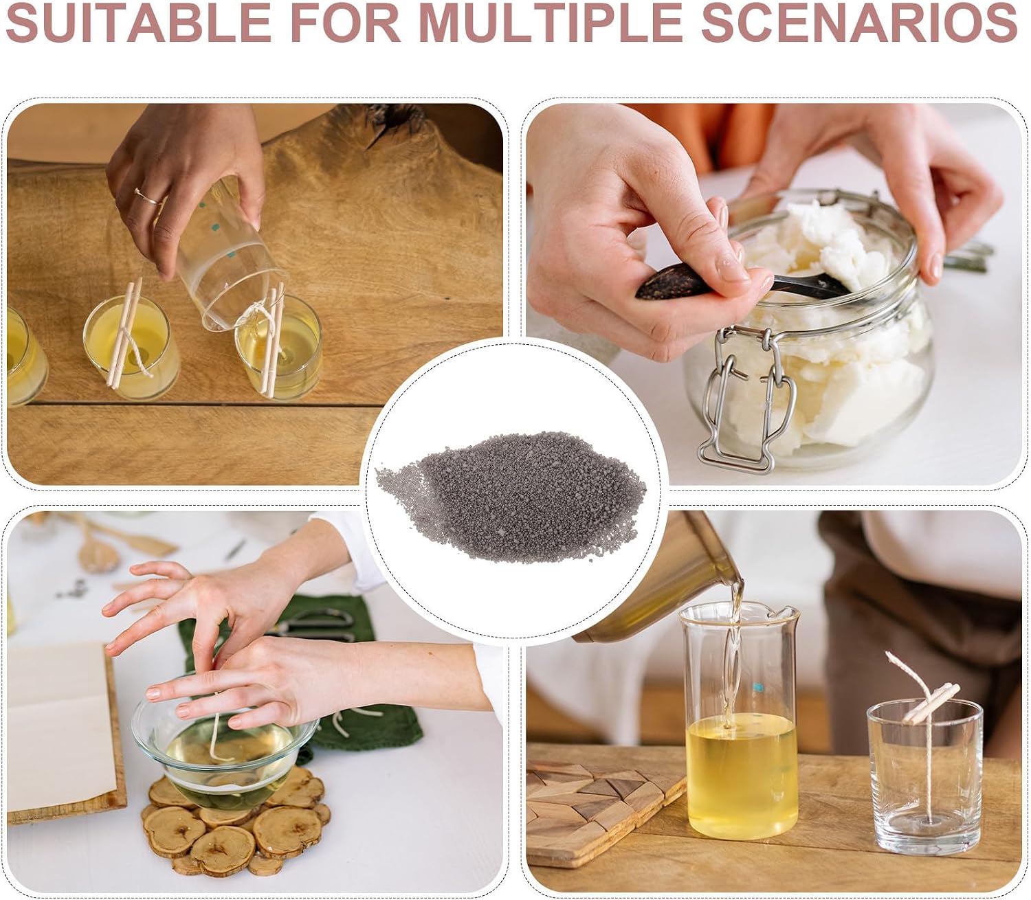 DOITOOL 1kg Refillable Candle Sand Wax Kit for Party Wedding Crafting