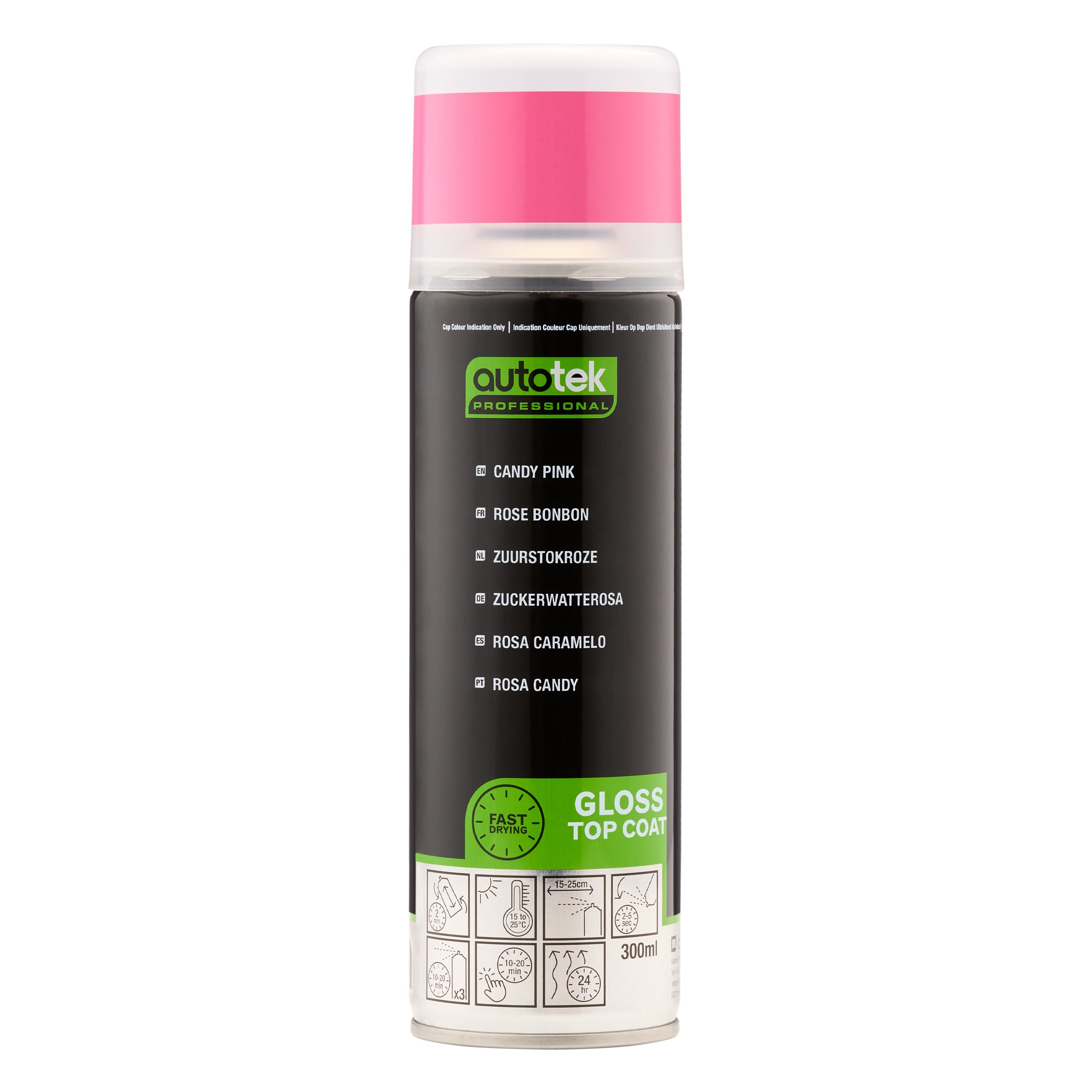 Autotek Exact Match Fast Drying Aerosol Spray Paint Candy Pink Enamel 300ml