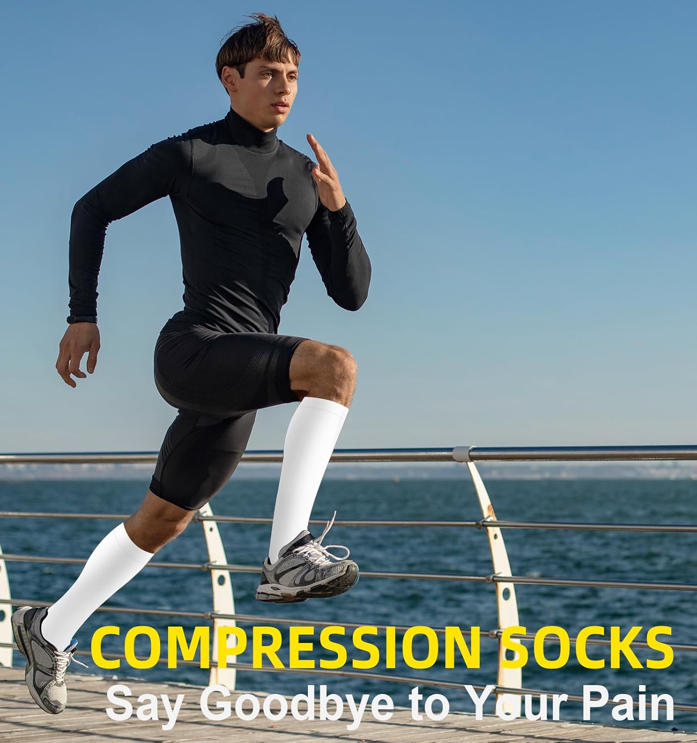 Compression Socks for Women & Men Circulation (4 Pairs) 15-20 mmHg is Best Support for Nurses Running Hiking Travel - Image 6