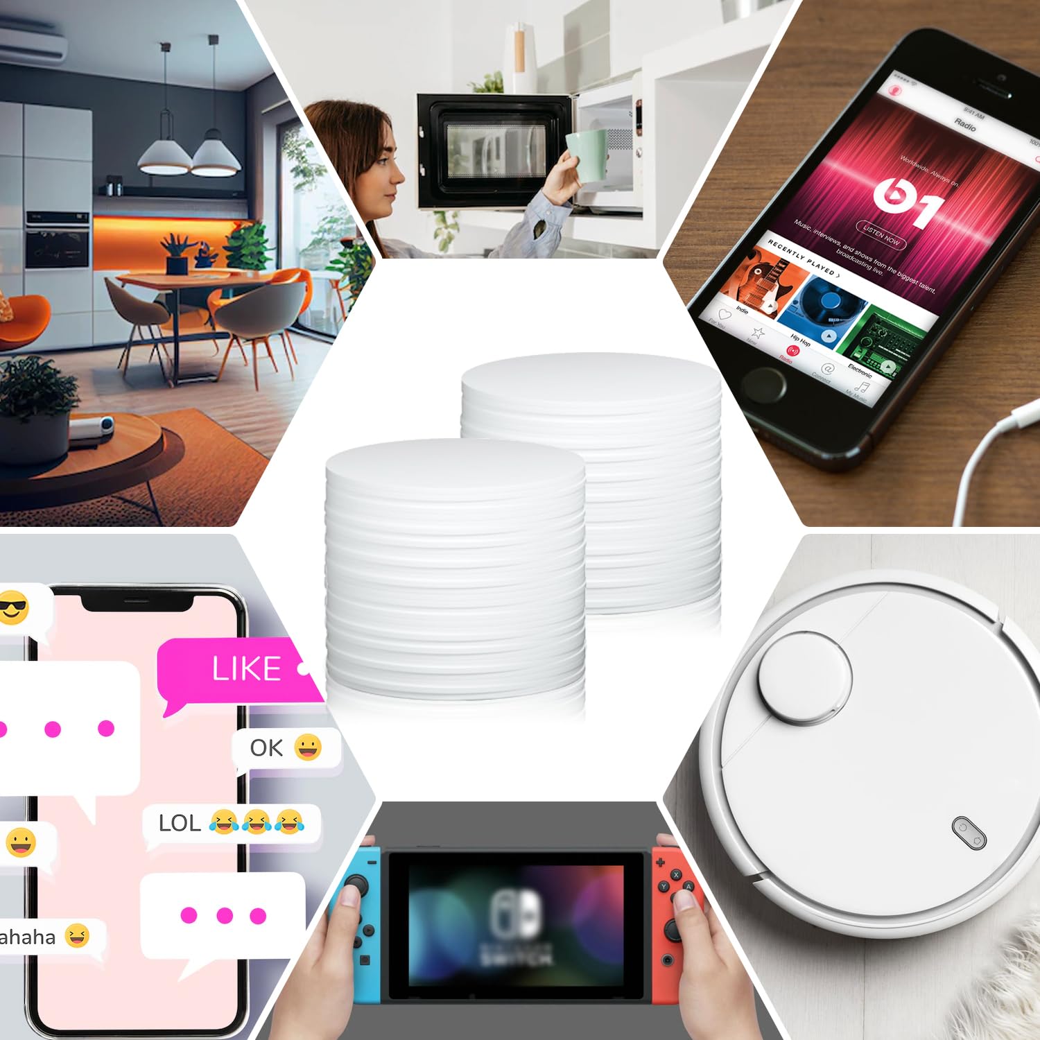 60 Étiquettes NFC NTAG215 - 25 Mm, 504 Octets, Compatibles Tous Appareils NFC