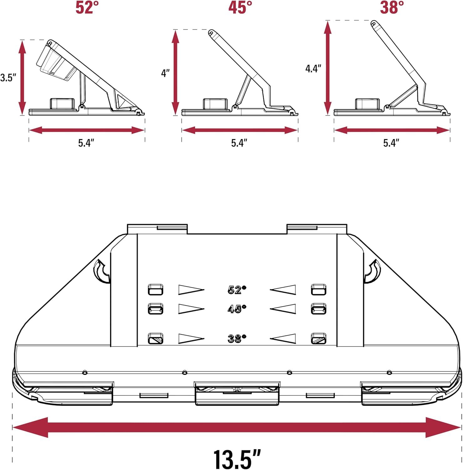 Milescraft 1405 Crown45 - Crown Molding Miter Saw Jig Tool - 3 Angle Settings for Common Molding Angles 38°, 45° and 52° - For use with 2" to 5-1/2" (51mm - 140mm) Crown Molding