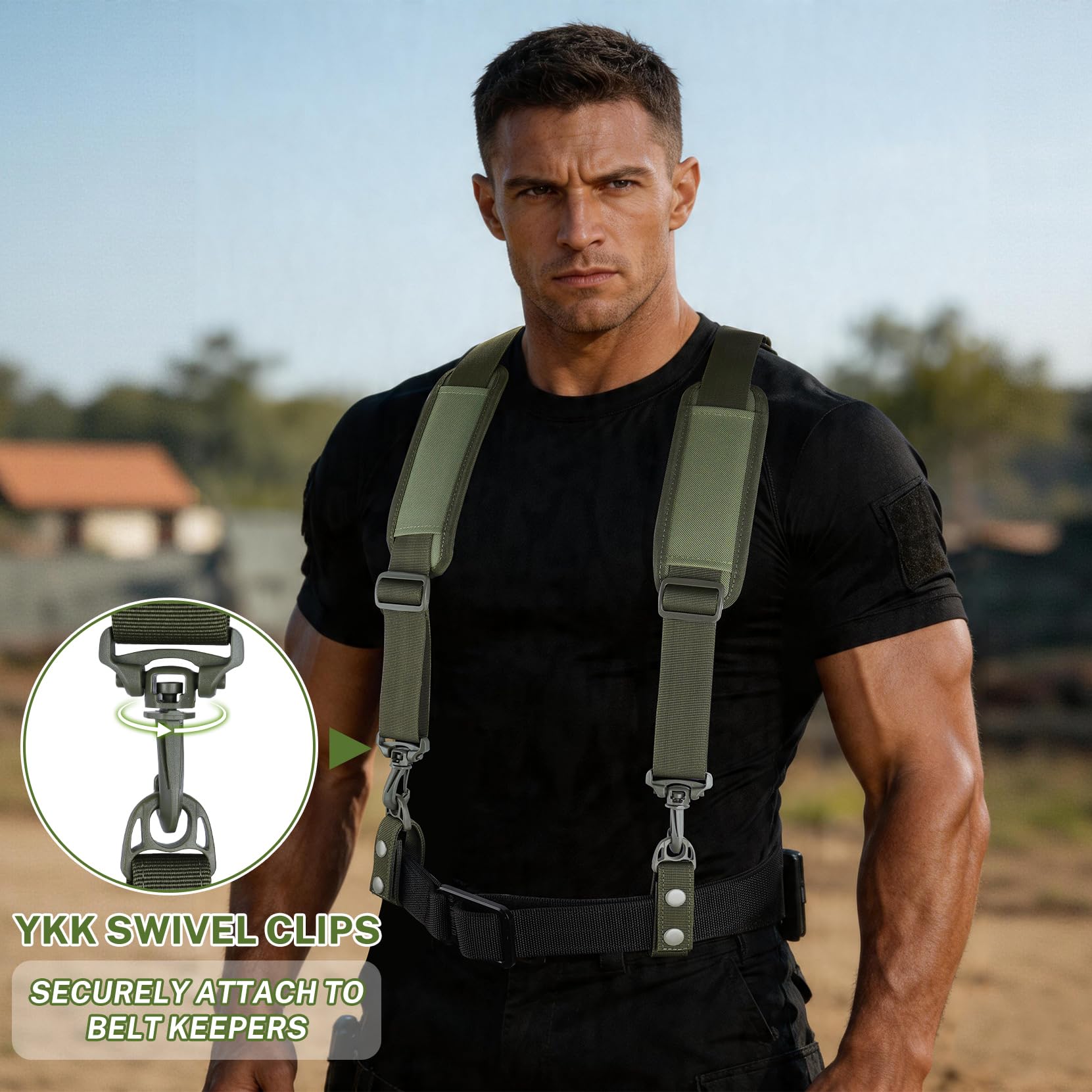 Melo Tough Tactical Harness Tactical Suspenders 1.5 inch Police Suspenders for Duty Belt