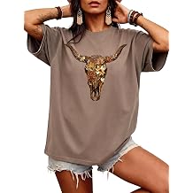 Western Shirts for Women Vintage Cowgirl Tshirt Oversized Cow Rodeo Cowboy Graphic Tee Country Concert Short Sleeve Tops