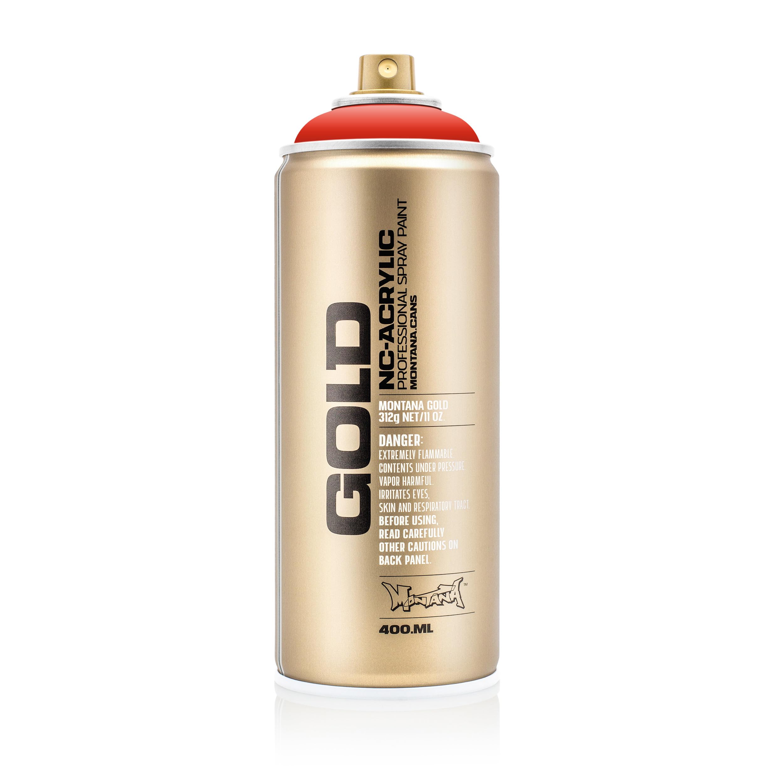 Montana Gold Spray Paint Acrylic Lacquer 400ml Shock Orange Dark Opaque