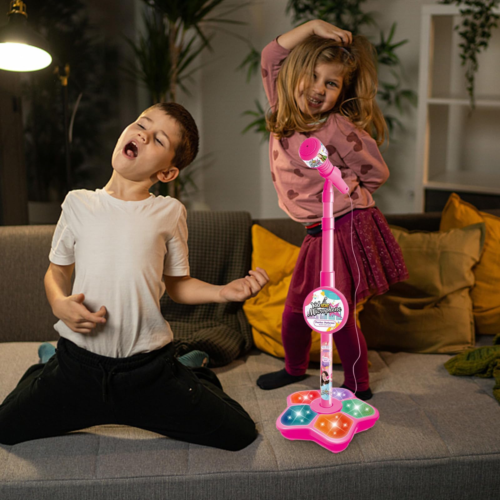 Micrófono para niños con soporte, máquina de karaoke para niñas, máquina de canto para niños con