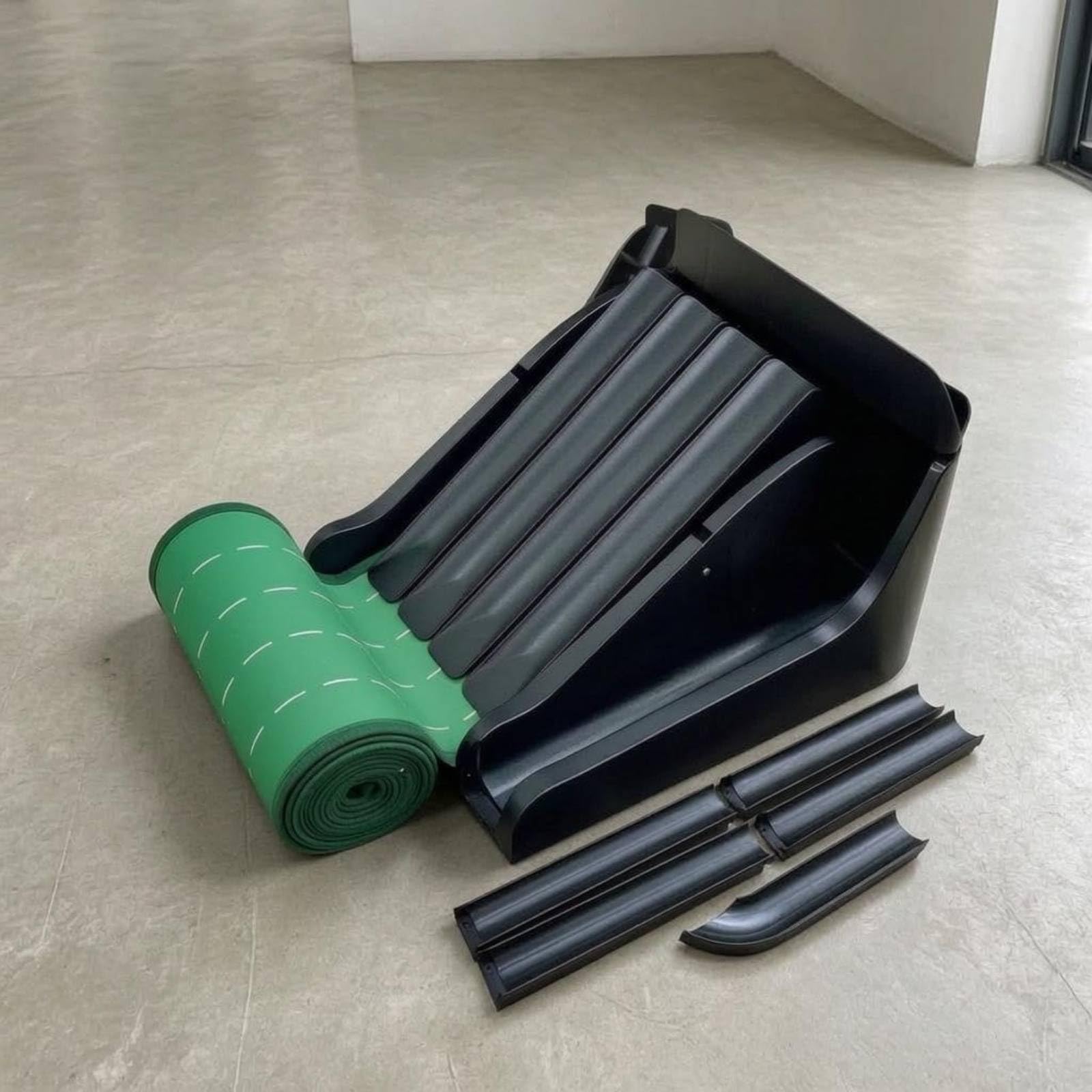 rockible Entrenador de Putt de Golf Alfombra de Práctica Tapete de Putt Rampa Elevadada Automático Carriles Líneas Punteadas para Control de Línea Material de