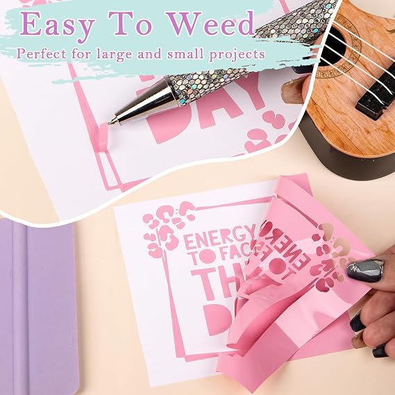 VINYL FROG Pastel Adhesive Vinyl Bundle 14 Pack Boho Vinyl Sheets