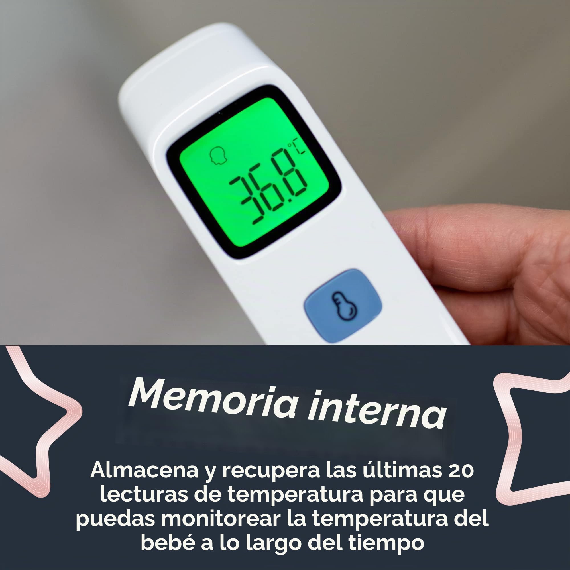 Tommee Tippee NoTouch Termómetro digital infrarrojo para la frente, 0 m+, esencial para bebé recién nacido, lecturas instantáneas de 1 segundo en elección de ˚C o ˚F