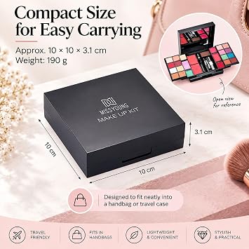 Mini Professional Makeup Kit for Women Full Kit with Mirror 25 Colors All in One Make up Gift Set for Girls Included Eyeshadow, Concealer, Blusher, Lipstick, Eyeliner, Brush