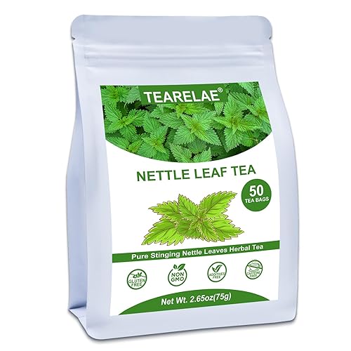 TEARELAE - Té de hoja de ortiga - 0.05 oz x 50 unidades - Bolsas de té de ortiga 100% naturales - Apoya la salud de las articulaciones, rico en