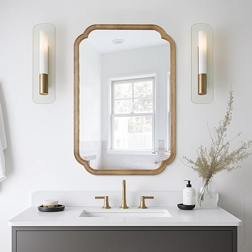 Vista 85 de WallBeyond Espejos de baño de madera para montar en la pared, espejos de pared con marco de madera rústica de 16 x 20 pulgadas, espejos de pared