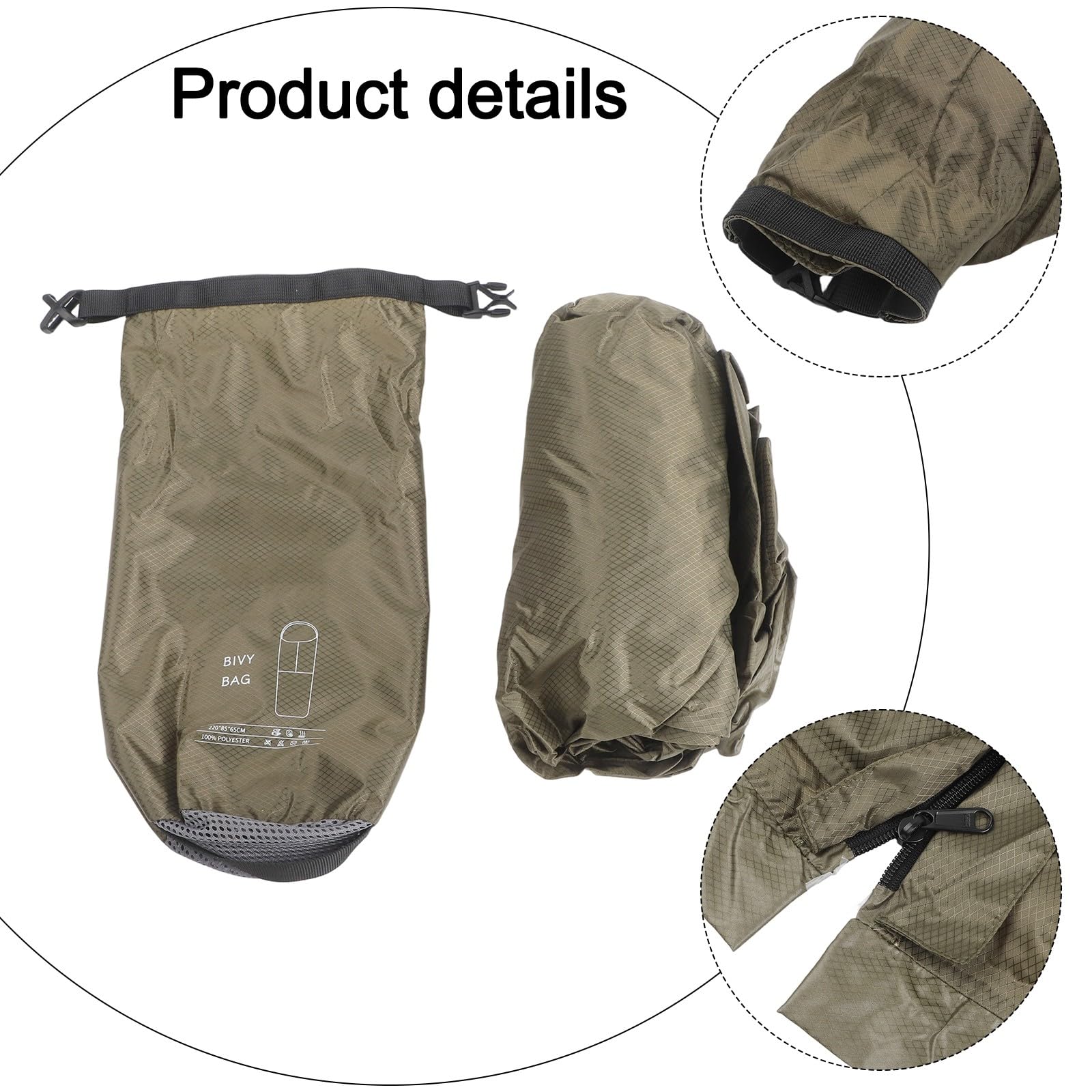 ZYNCUE Ultraleichter Bivy-Sack, wasserdichter Schlafsack mit wärmereflektierender Technologie, 70D Ripstop-Nylon, Überlebensschutz, Camping, Wandern, Rucksackreisen, Rot