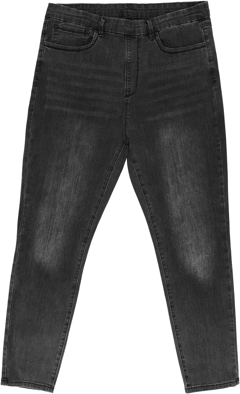 Plus Size Jeans for Curvy Women High Waist Stretchy Cropped Pants Denim Jeggings with Pockets - Image 8