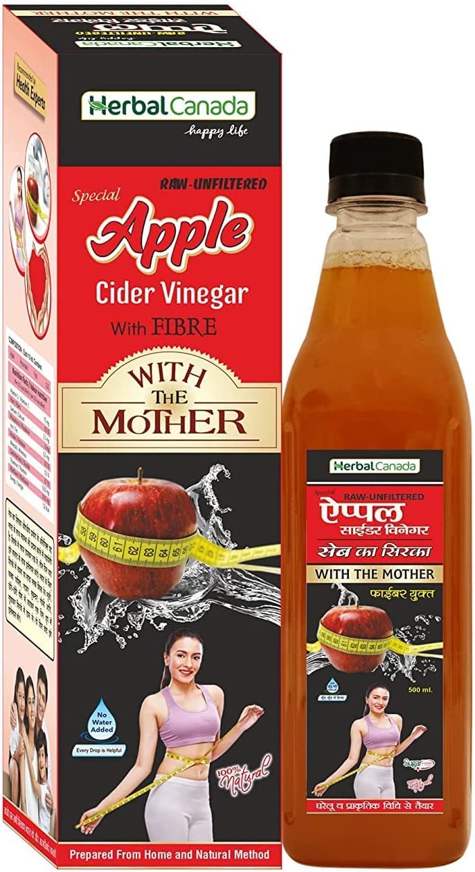 CROW Herbal Canada Apple Sirka | Ocet jabłkowy | Pomocny dla włosów, skóry i energii, 500 ml - 1 opakowanie