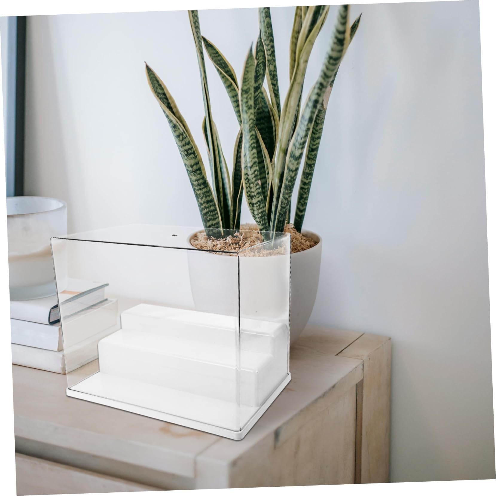 OUNONA Espositore Miniature in Acrilico Trasparente 3 Livelli, 1 Pezzo
