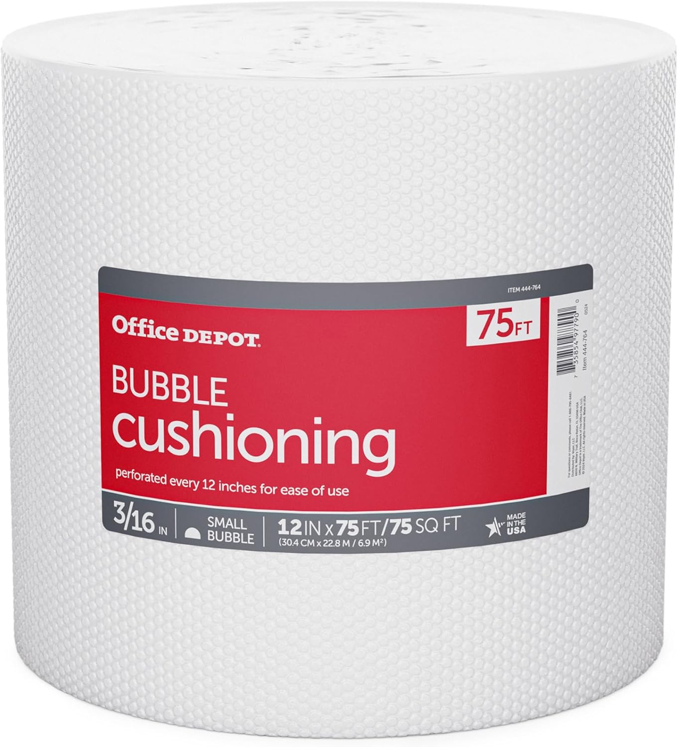 Office Depot® Brand Bubble Roll, 3/16" Thick, Clear, 12" x 75'