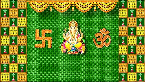 SATVIK - Telón de fondo de tela para decoración de Pooja india, foto Ganpati, telón de fondo tradicional de tela Puja, festival Mehndi Diwali,