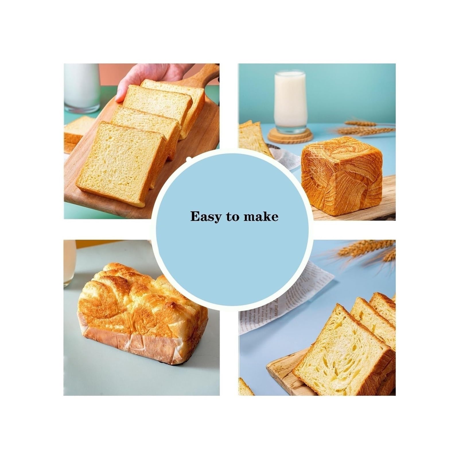 Pull Man Molde for Pan con Tapa Antiadherente, Rectangular, Caja for Tostadas de Pan de Acero al Carbono, Corrugado, for Hornear Pan, Capacidad de Masa de 1 Libra(B,14.9 * 14.9 * 13.7cm)