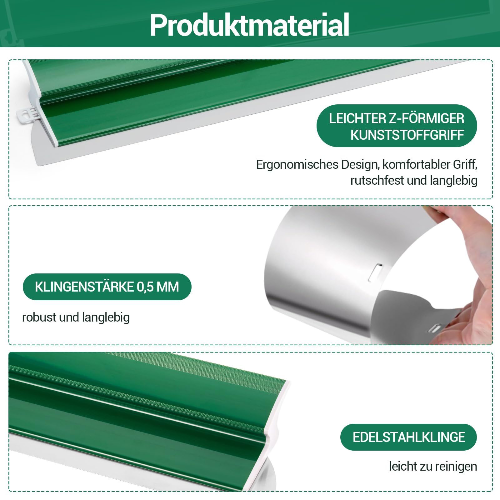 Szpachla do powierzchni 800 mm, szpachelka do fasad z ergonomicznym uchwytem Z, ostrze ze stali nierdzewnej 0,5 mm, szpachelka ścienna do suchej zabudowy, tapeta