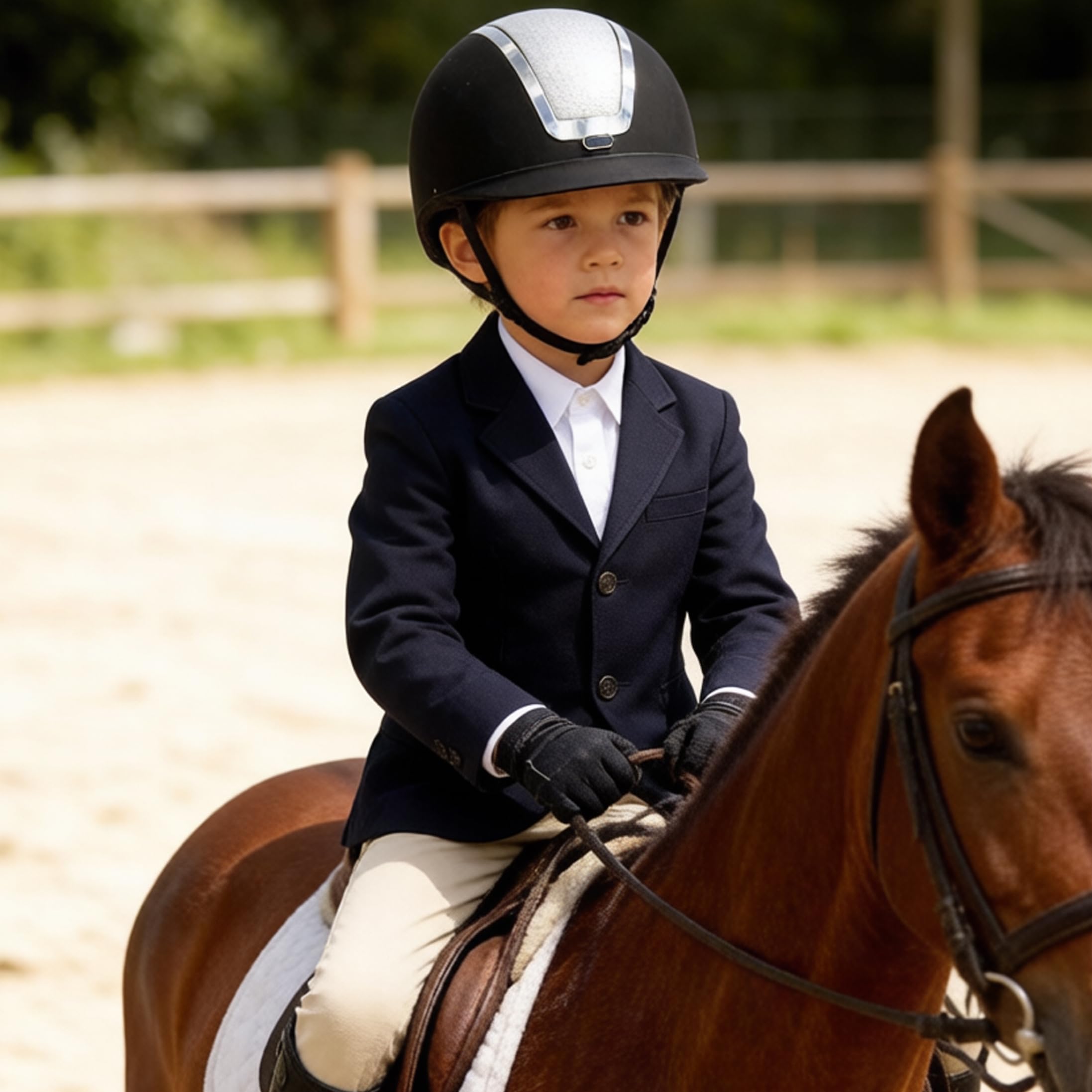 Casco da Equitazione, Casco da Equitazione per Bambini Resistente agli Urti per Allenamento all'aperto - Nero Opaco, vestibilità Regolabile 48-52 cm