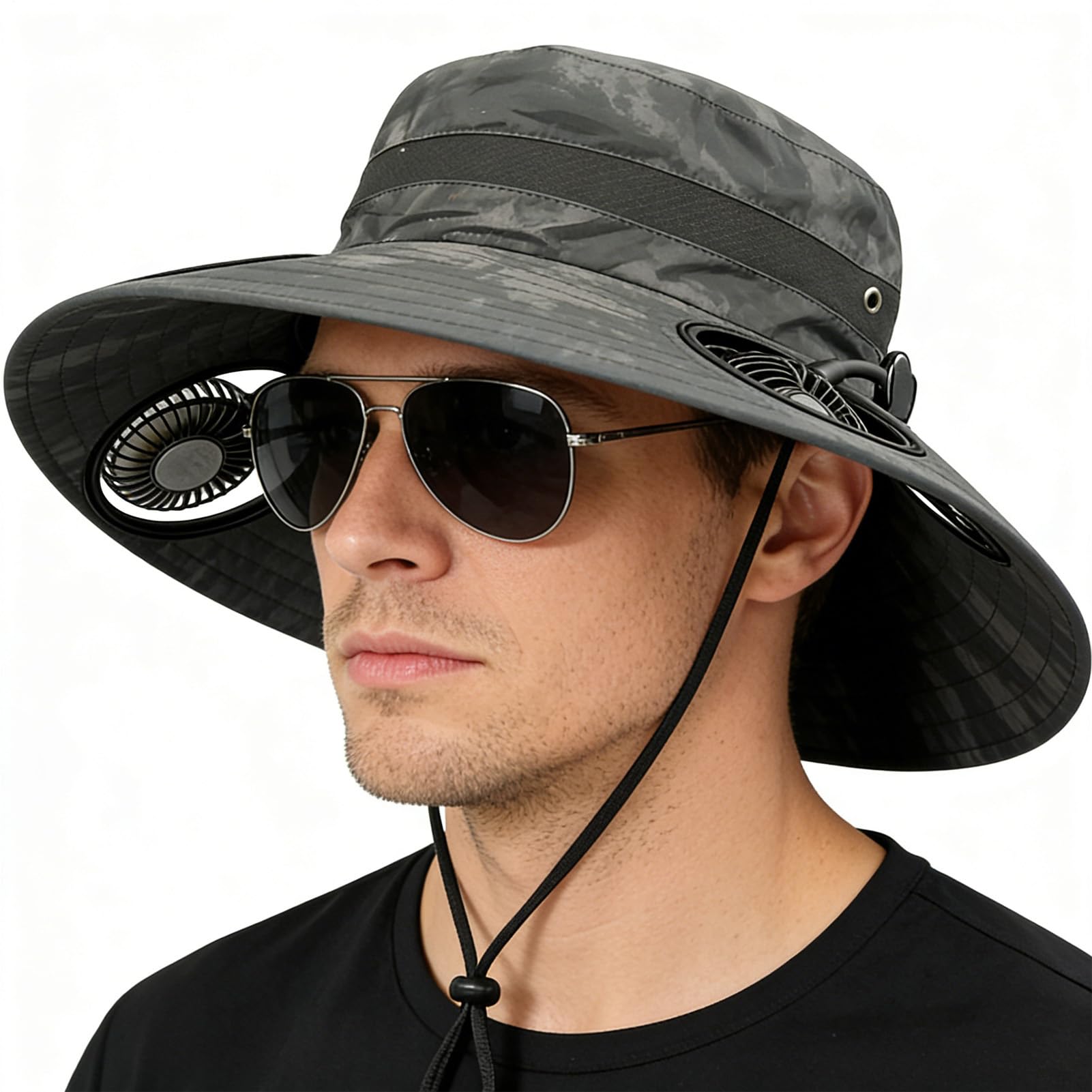 Cappello da sole, regolabile a tesa larga, cappello da sole a tesa larga, per campeggio, corsa, giardinaggio, viaggi, vacanze, pesca, festival, estate