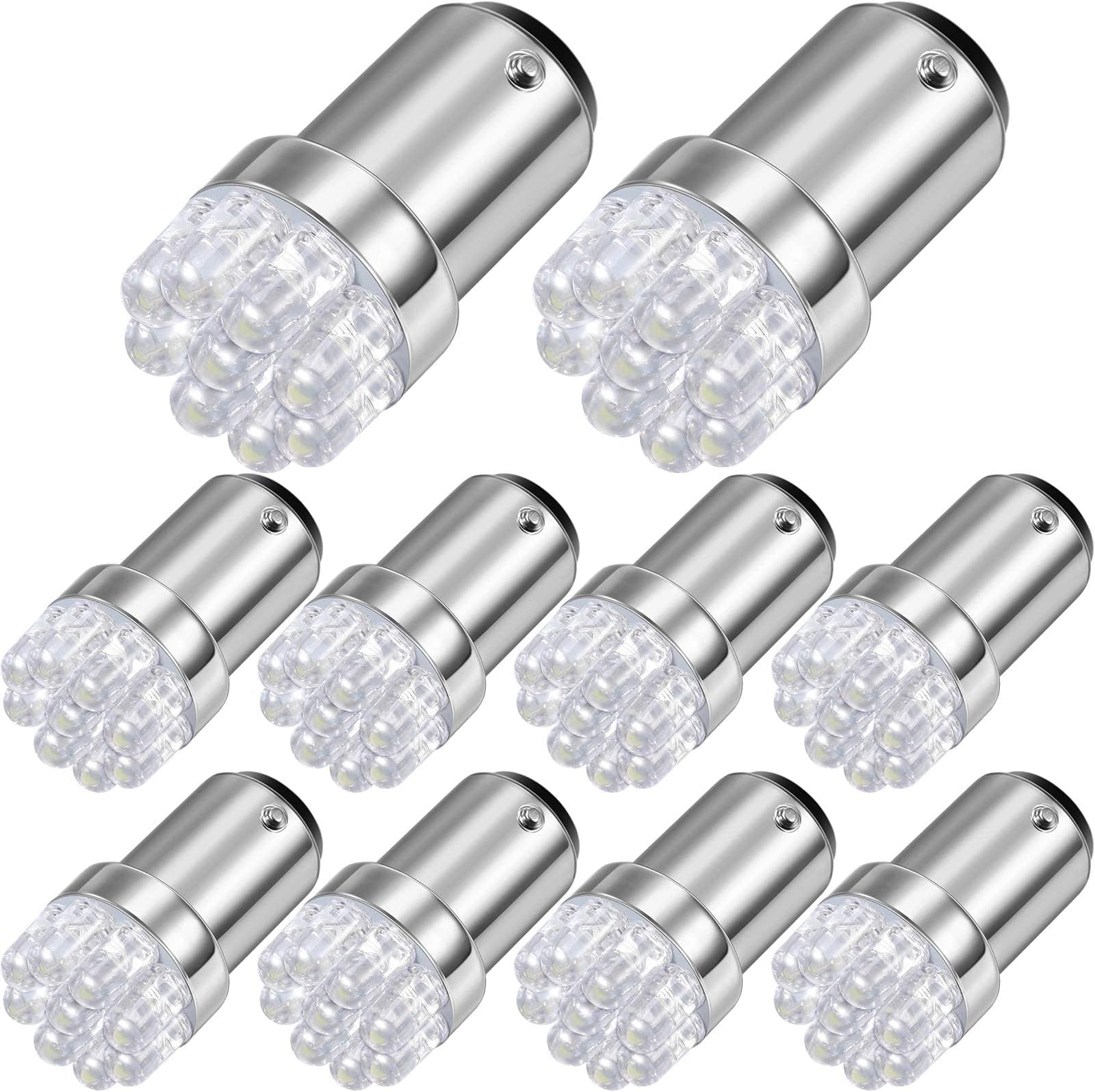 MAKINGTEC 10 Pcs Marine LED Replacement Bulb for Boat Navigation Lights 12V BA15D LED Bulb for Boat Lights Bow Stern Marine LED Replacement Boat Accessories