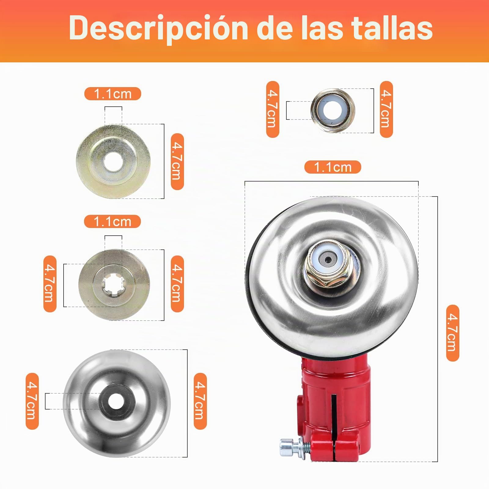 Viabrico reenvío angular desbrozadora 26mm-9 dientes, cabezal de engranaje universal para desbrozadora plateado