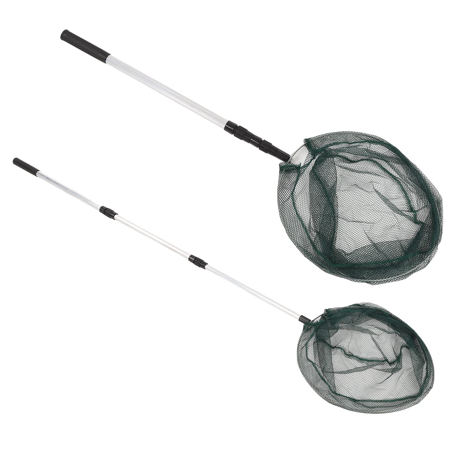 Retino da Pesca con Manico Telescopico Lungo for Catch and Release | Aluminium Alloy Handle, Folding Rubber Net, Freshwater Saltwater, Portable Fishing Accessory, Quick Assembly for Anglers