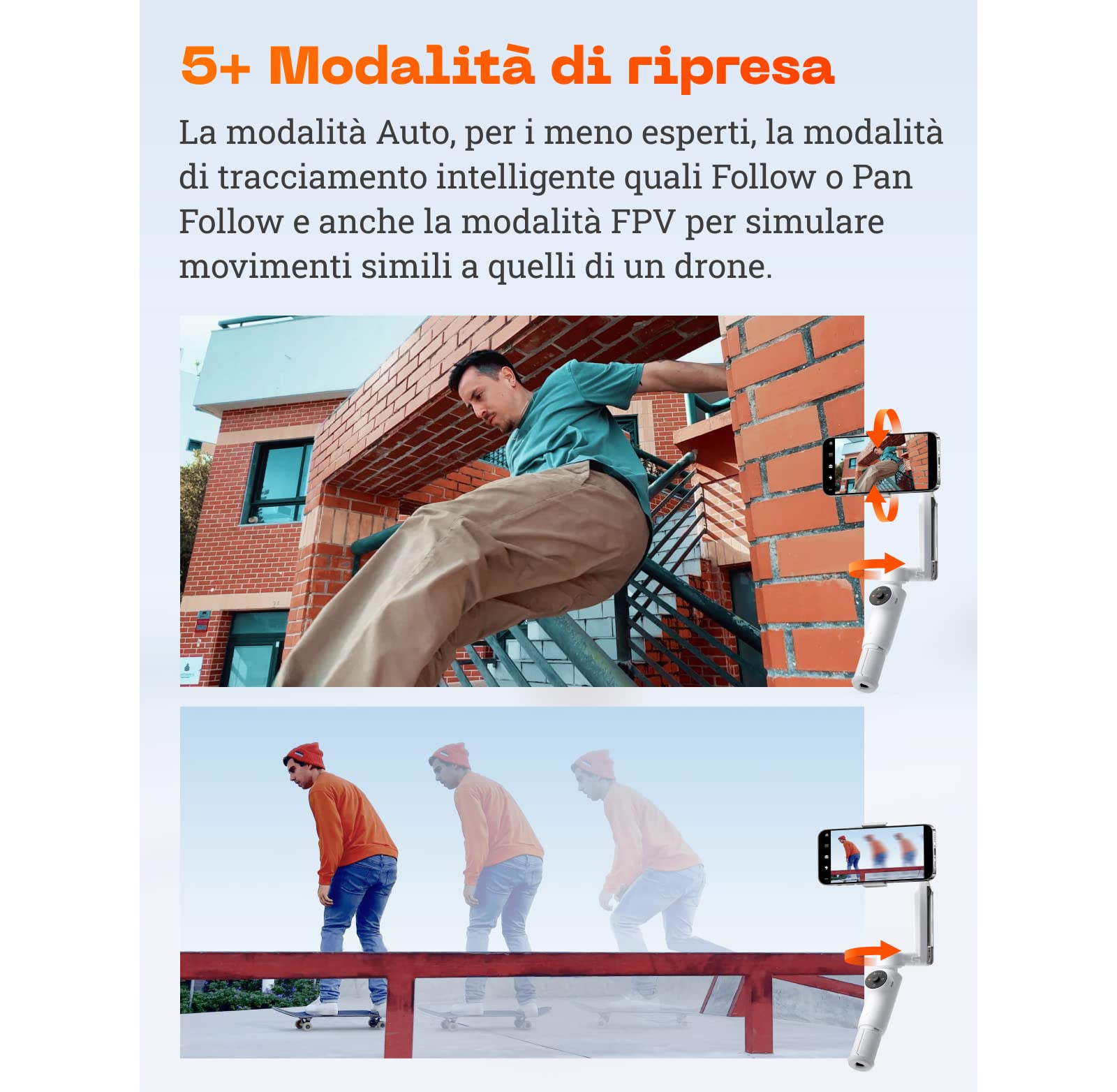 Insta360 Flow - Stabilizzatore per smartphone potenziato dall'IA, dotato di tracciamento, stabilizzazione a 3 assi, selfie stick e treppiede incorporati, portatile e pieghevole, Grigio Pietra