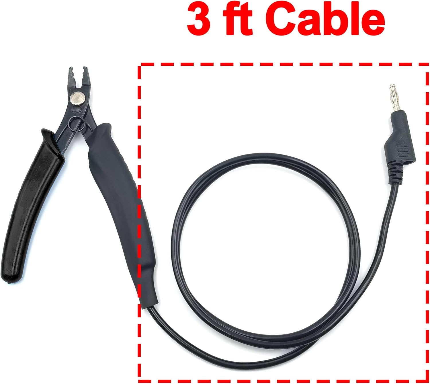 Grounded Plier, Precise Control Unleash Unrivaled Precision for Fine Chain Welding, 3ft Cable Secure Connection, Ideal for Permanent Jewelry Fine Chain Welding, Black