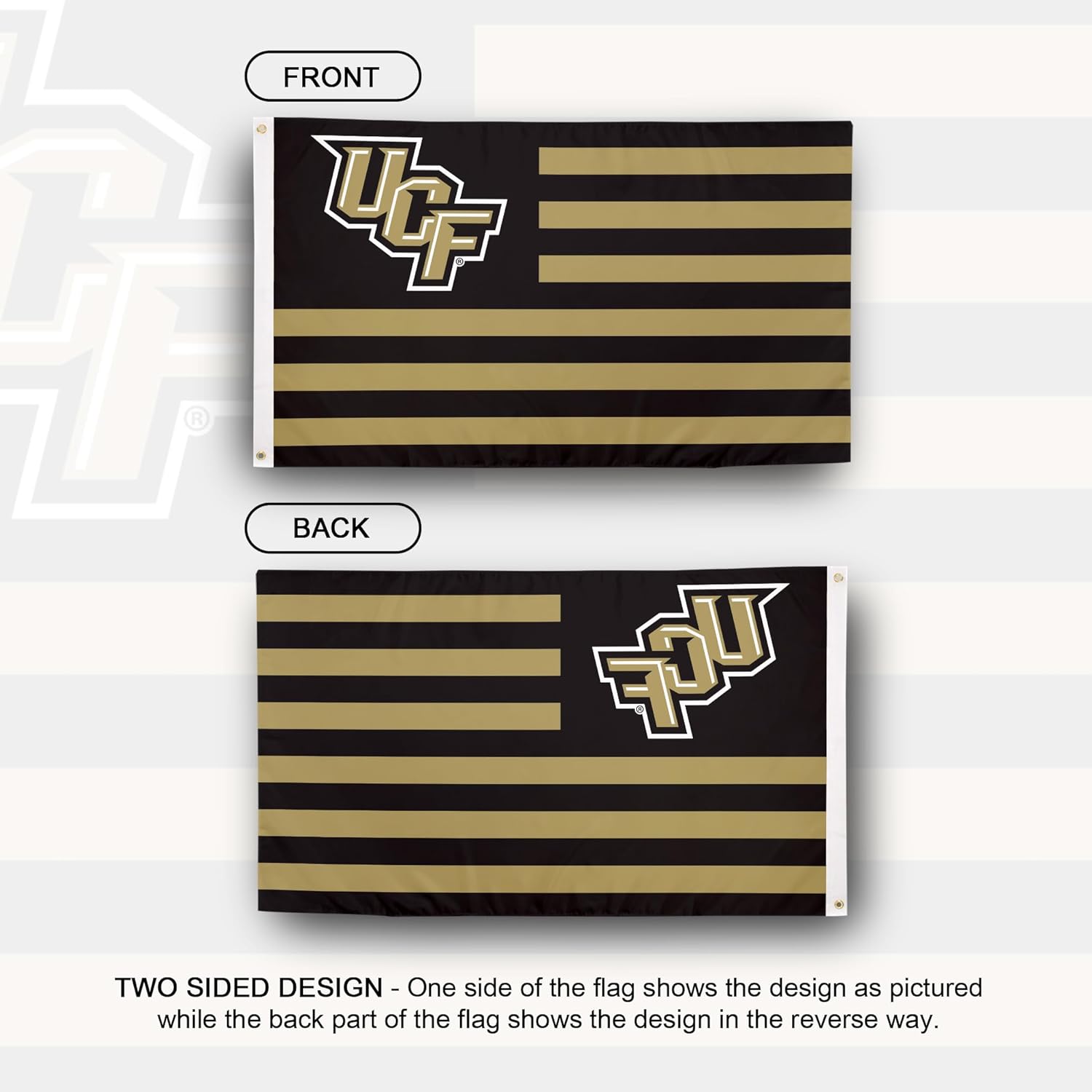 Desert Cactus University of Central Florida Indoor and Outdoor 100% Polyester University Flag Banner, 3x5 Feet Golden Knights (Nation) - Image 2