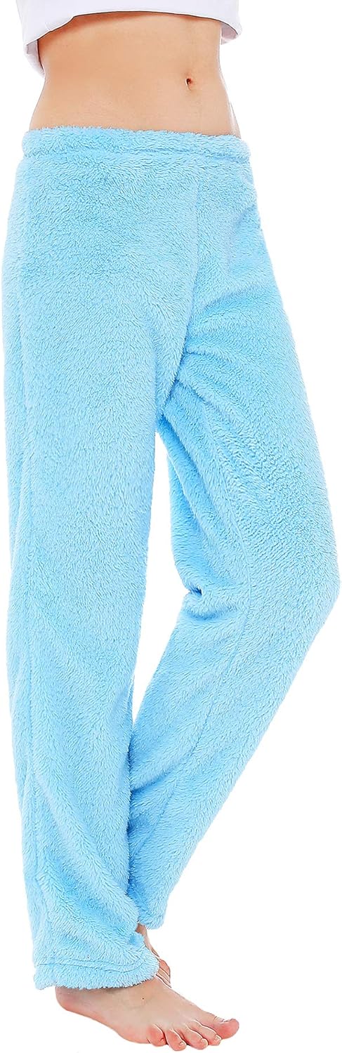 Women's Plush Fuzzy Pajama Pants Warm Cozy Pj Bottoms Drawstring Lounge Pants Fleece Sweatpants Fluffy Sleepwear - Image 3