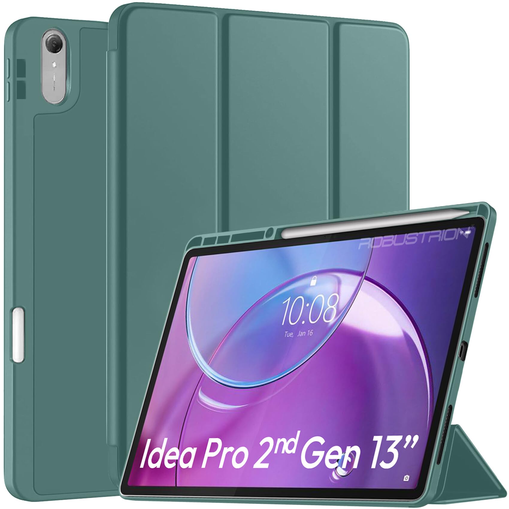 Robustrion Case for Lenovo Idea Tab Pro 2nd Gen 13 inch Cover Case with [Pencil Holder] [Soft Flexible Case] for Lenovo Idea Tab Pro Gen 2 Cover Case 13 inch [Auto Sleep Wake Support] - Lavender — Amazon image 9