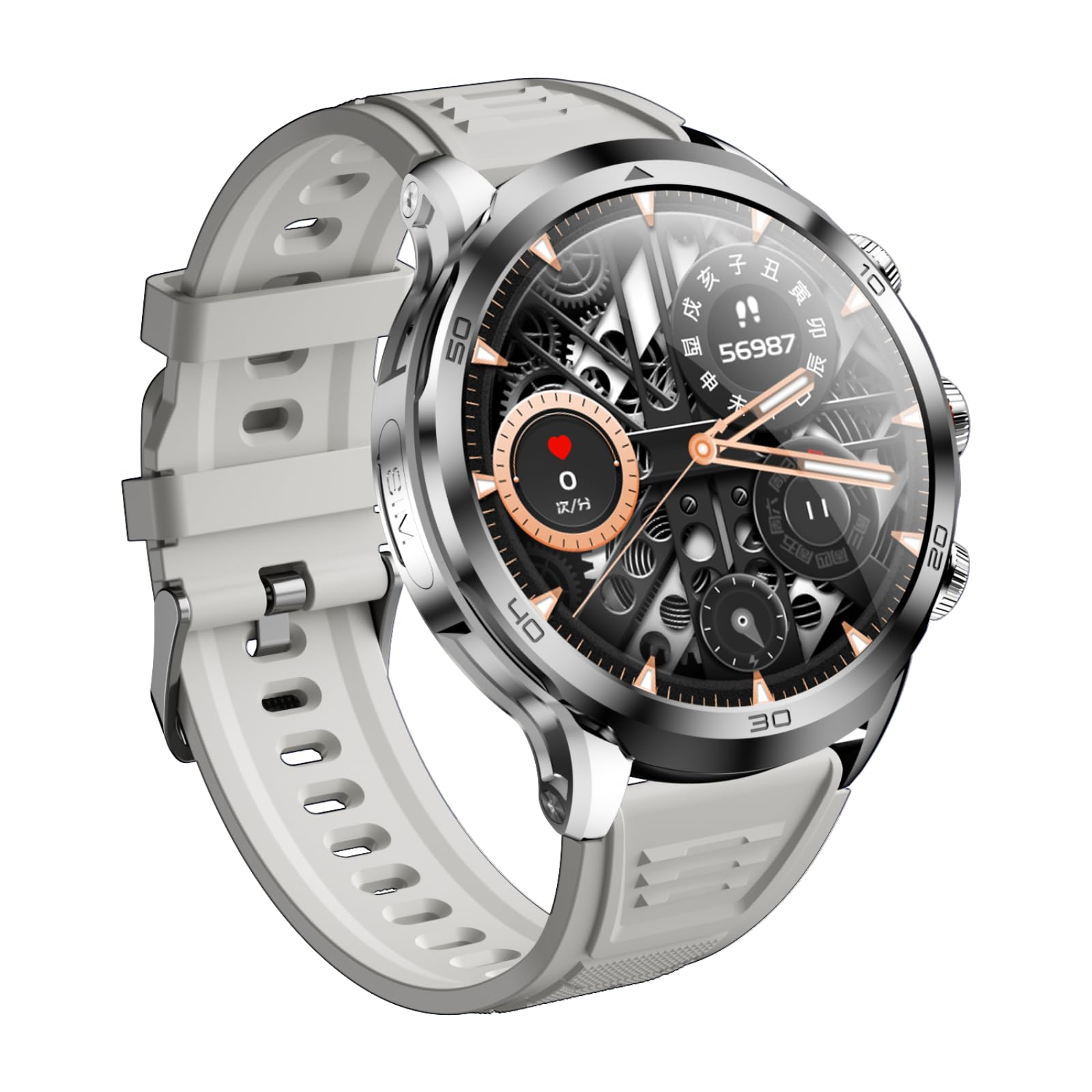 Reloj inteligente Android 4G, pantalla HD de 1.95 pulgadas, rastreador de fitness, monitor de frecuencia cardíaca, NFC, impermeable IP67