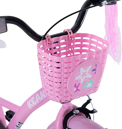Miniatura 6 de KEANO Zinnia 14 16 20 Inch Kids Bike for Girls Ages 3-10 Years, Girls' Bikes with Training Wheels, Streamers, Basket and Doll Seat, Children Bicycles