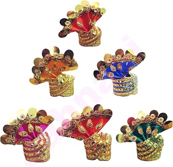 GOOFY TURTLE Jahanvi Laddu Gopal Dress pagdi/mukut shringar Pack of 6 ladoo Gopal Accessories 0no.