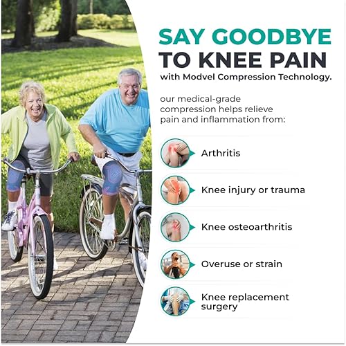 Miniatura 2 de MODVEL Rodillera profesional, rodillera de compresión con almohadilla de gel de rótula y estabilizadores laterales, vendaje de soporte de rodilla