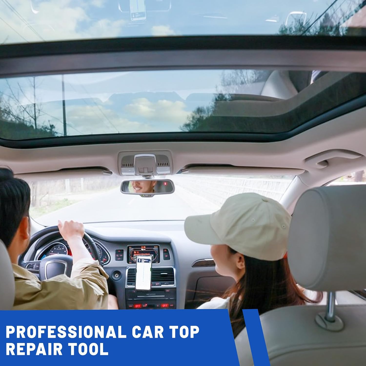 202 Pieces Car Roof Headliner Repair Button Kit, Car Ceiling Fabric Repair Pins with Tool & Tack, Auto Roof Snap Rivets Retainer for Sagging Vehicle Interior Lining Buckle (Black)