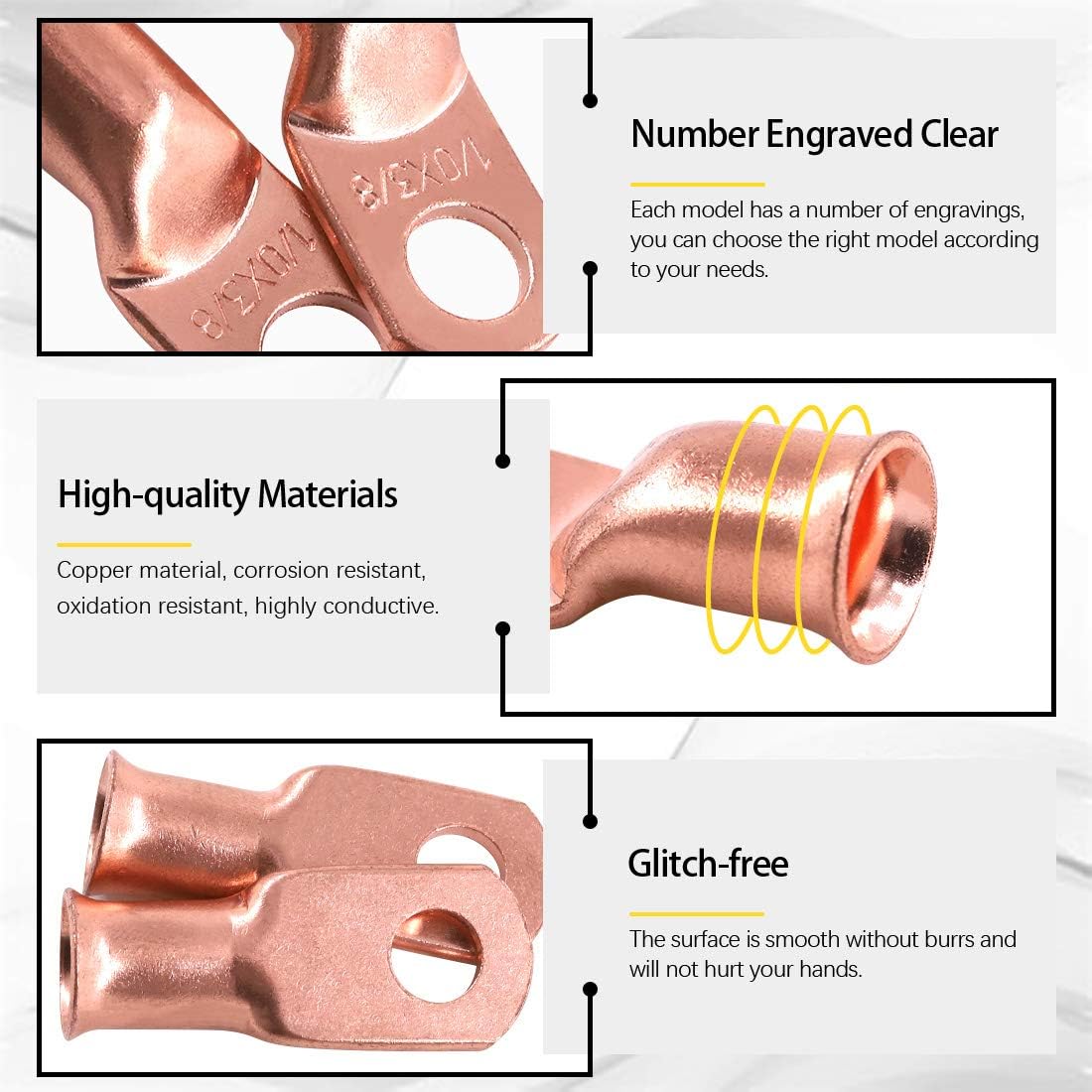 Keadic 0/4/8/10 AWG Gauge AWG Positive & Negative Battery Terminals with Shims and Transparent Covers, including 4Pcs Heavy Duty Wire Lugs - (1 Pair, Silver) : Automotive