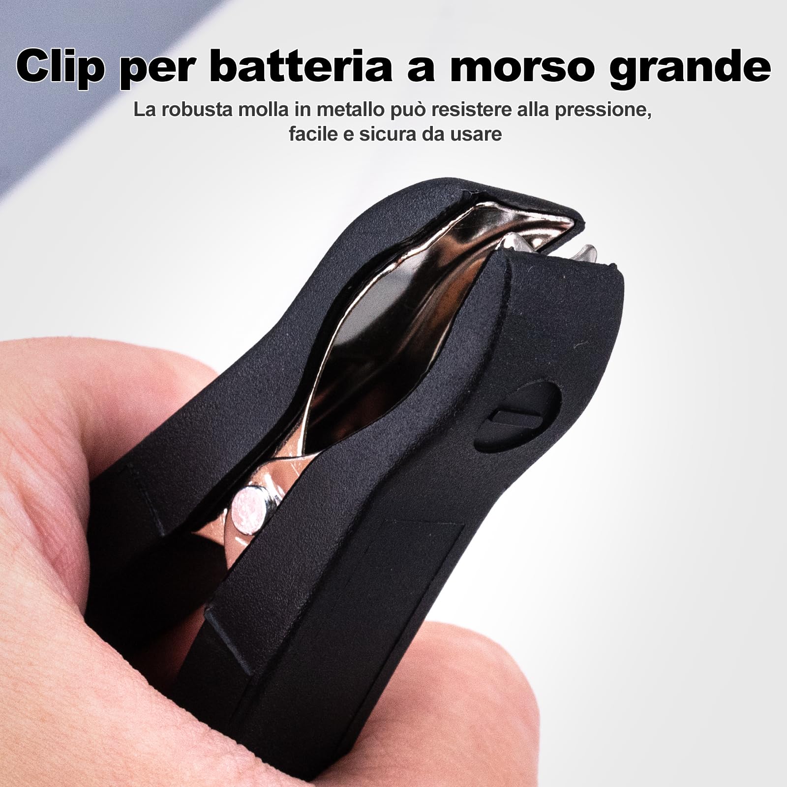 Set Di 6 Morsetti A Coccodrillo 35A - Per Test Elettrici Auto, Barca, Camion - Isolati E Facili Da Usare - Foto 4