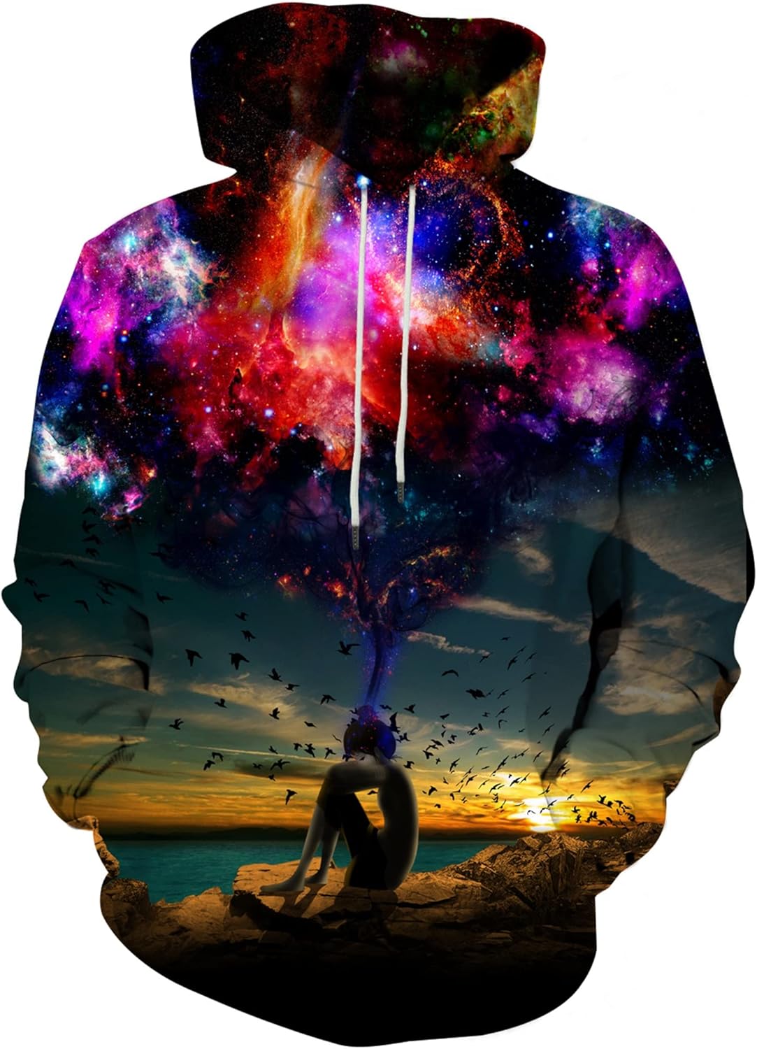 Yasswete Unisex Men's and Women's Novelty Hoodies 3D Fashion Digital Print Pullover Hooded Sweatshirts with Pockets