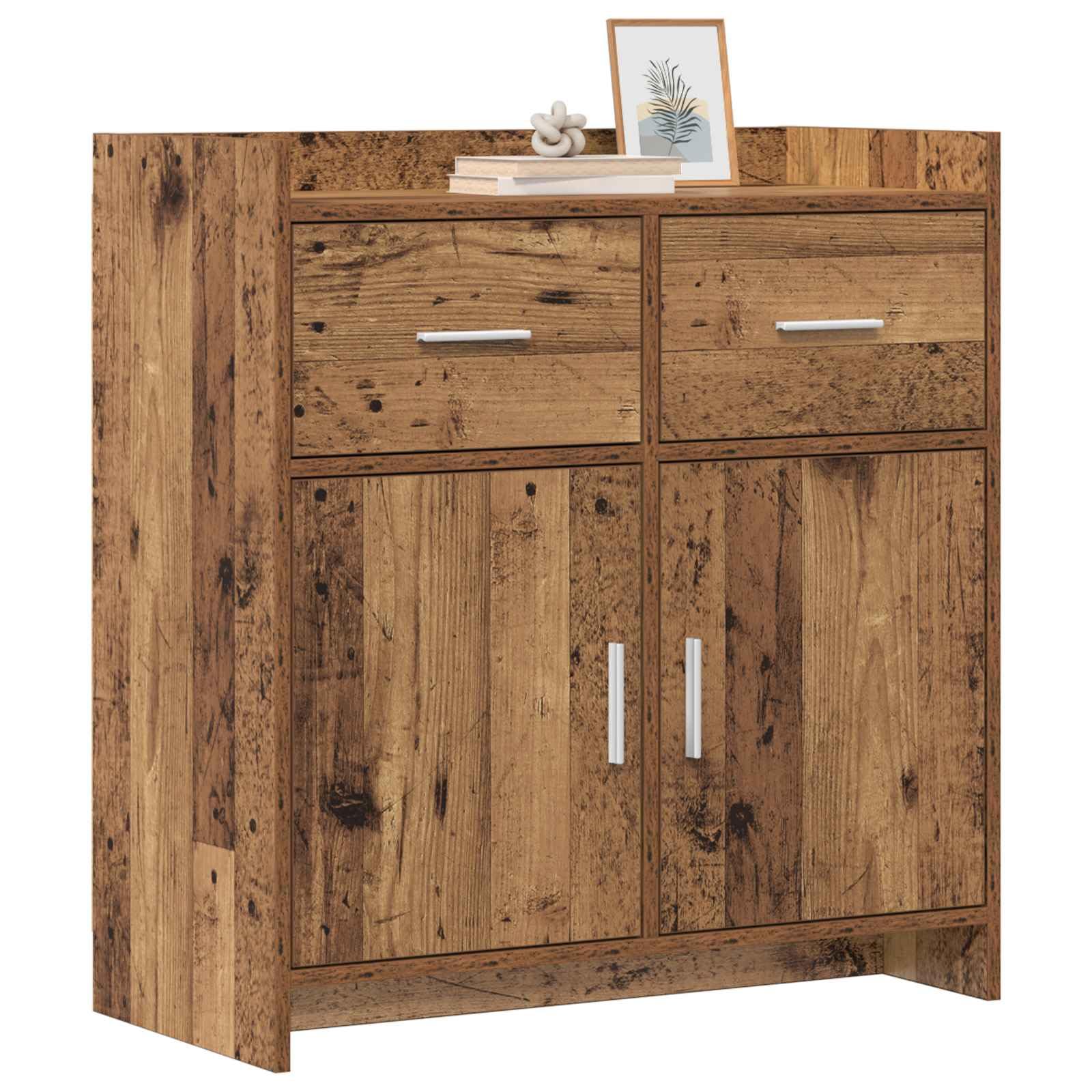 Aparador vidaXL de madera de ingeniería envejecida con medidas de 75 x 36 x 80 cm