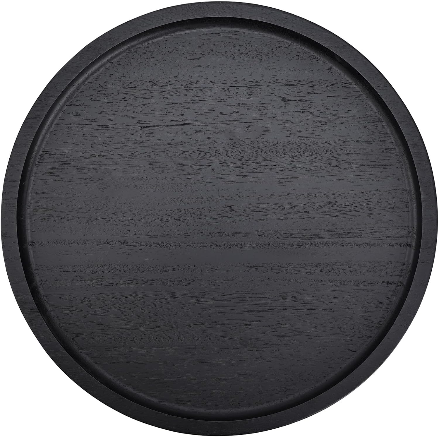 Round Wooden Serving Tray, 13.8 Inch Acacia Decorative Tray for Home Decor, Coffee Table, Farmhouse Style Wood Tray for Small Candle, Vases, Jewelry Organizer, Home Kitchen Dining Tabletop Decor