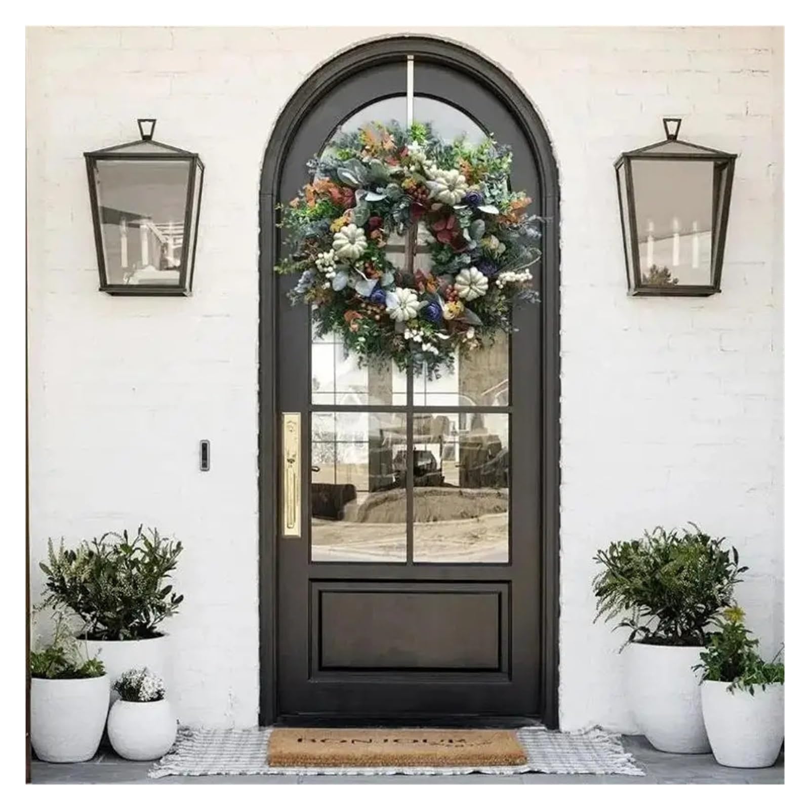 Coronas Decorativa Guirnalda de Puerta otoño Calabaza Ranunculus