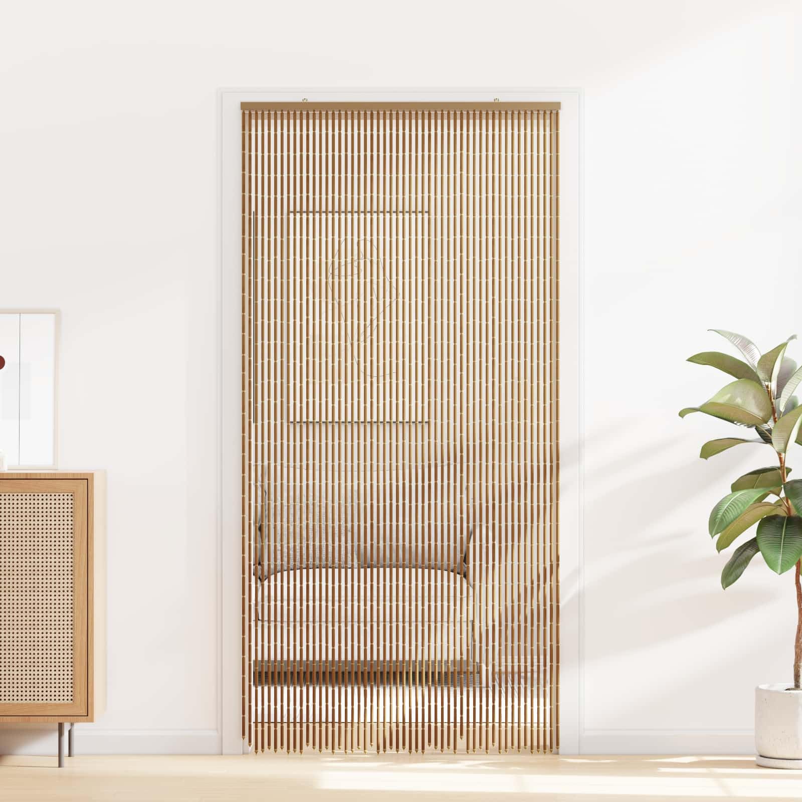vidaXL Insektentürvorhang Mehrfarbig 100 x 200 cm Bambus