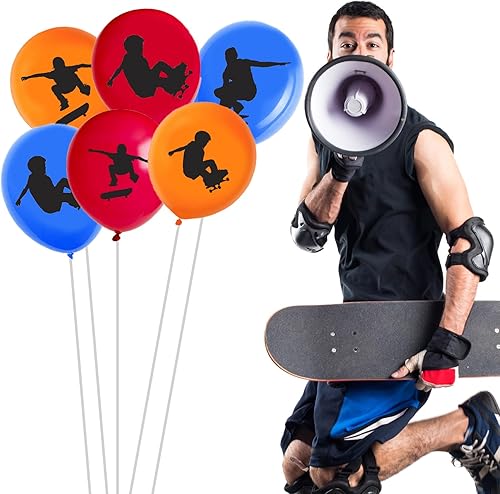 Miniatura 5 de 64 globos de látex para patineta, suministros de fiesta temática de monopatín, cintas decorativas para baby shower, boda, fiesta de cumpleaños,